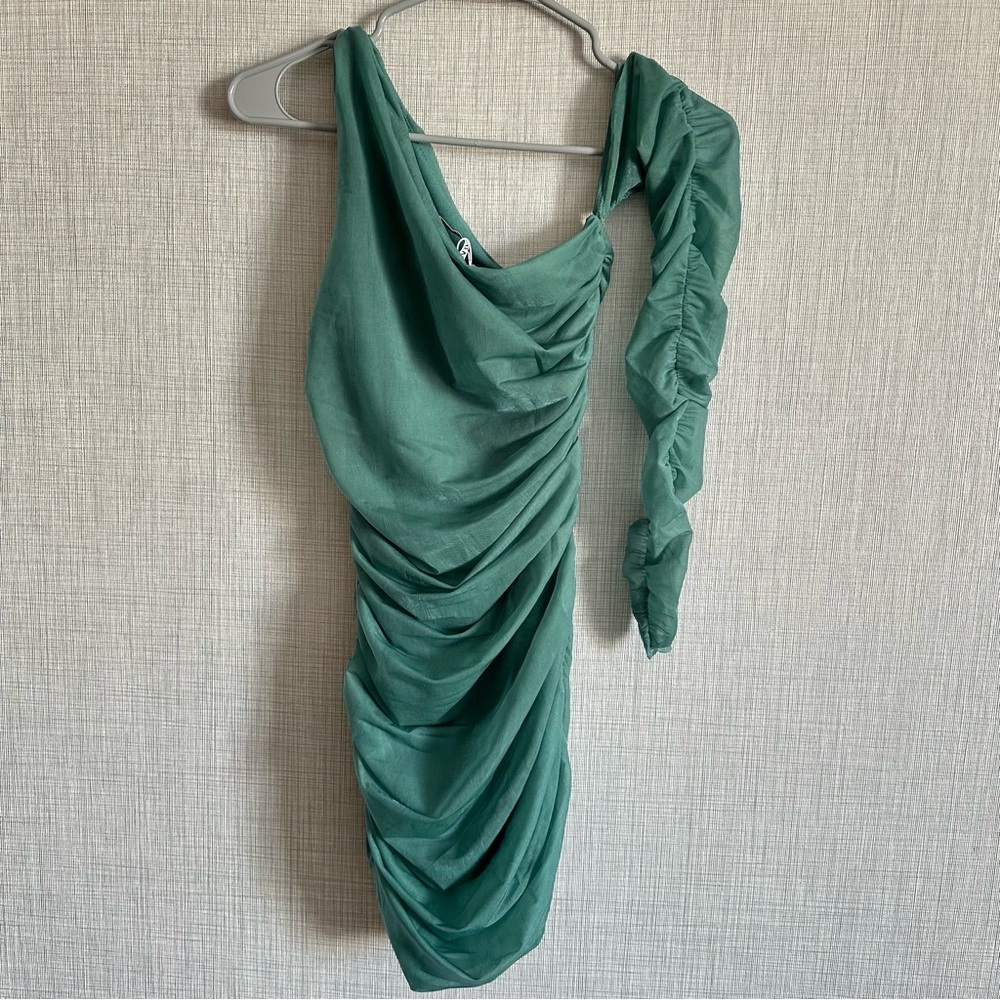 New Zara Fitted Asymmetrical Organza Dress Mini Dress Medium 2712/837 - Picture 8 of 8